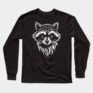 Raccoon Head - distressed Long Sleeve T-Shirt